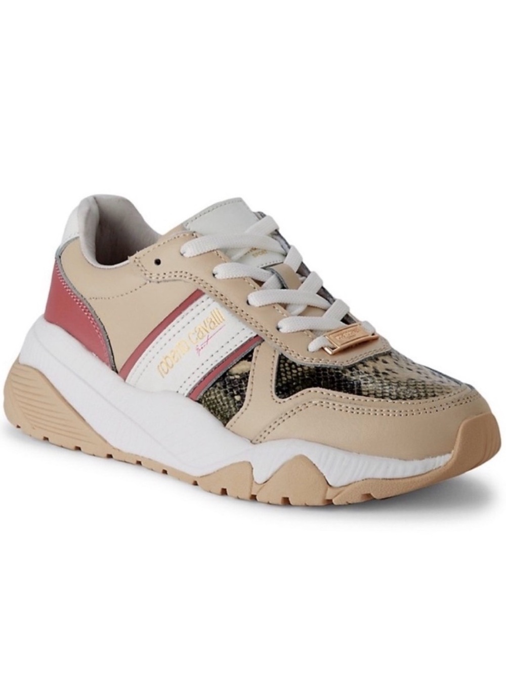 Roberto Cavalli ChunkyMixed-Media Women's Sneaker